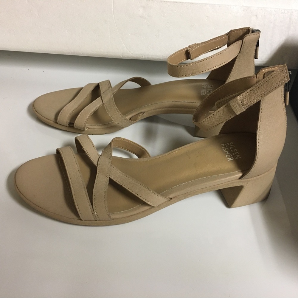 Eileen Fisher Tan Strappy Sandals